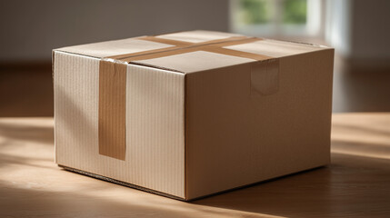 Cardboard box ready for packing and moving. Perfect for relocation services, new home, or storage solutions.