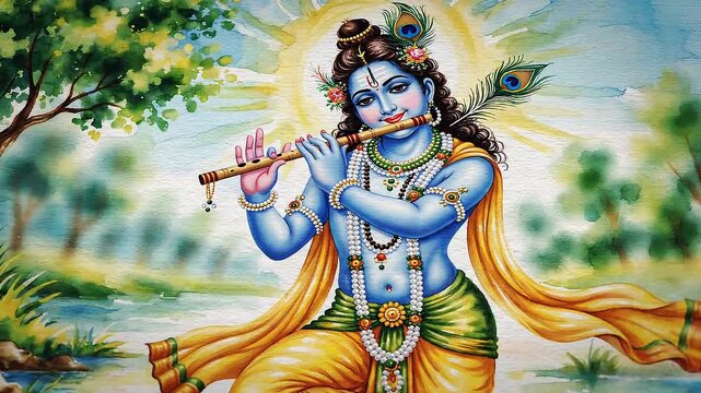 Lord Krishna Playing Flute