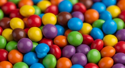 Obraz premium Colorful round candies are piled high in a playful arrangement.