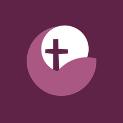 Obraz premium Abstract religious symbol with cross and crescent moon design