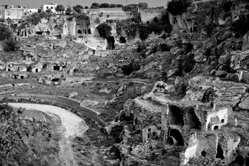 Italia in bianco e nero.Gravina in Puglia, Bari, Puglia. Italia
