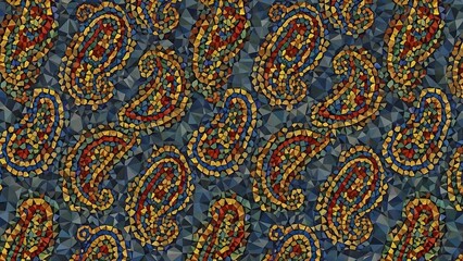 Colorful Paisley Pattern Background Design.