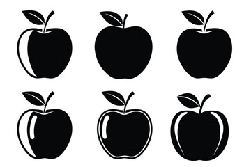 Healthy Apple Vector Silhouette Design