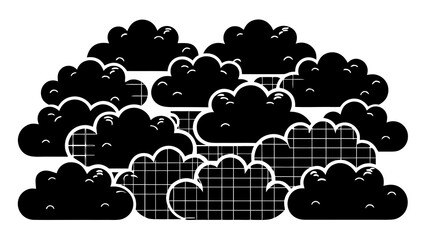 Abstract cloud formation with grid patterns Vector