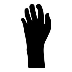 Fototapeta premium Popular Black vector illustration of a human hand silhouette simple icon