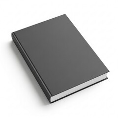 A closed hardcover book with blank cover, isolated on white background
