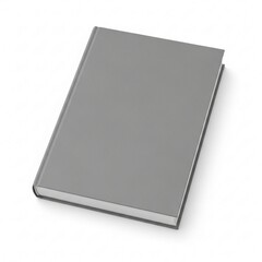 A closed hardcover book with blank cover, isolated on white background