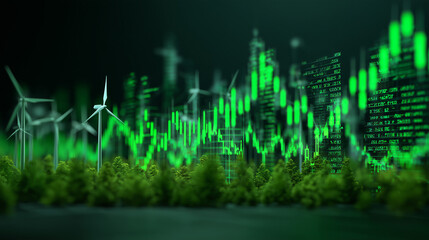 Fototapeta premium Sustainable ETF Growth – Green Investing and ESG Financial Market