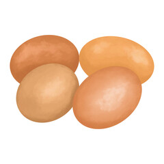 Illustration Of four brown eggs