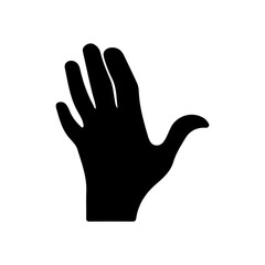 Obraz premium Simple black vector silhouette of a human hand with fingers and palm icon design