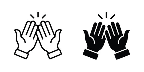 Obraz premium Black and white clapping hands with cuffs and motion lines