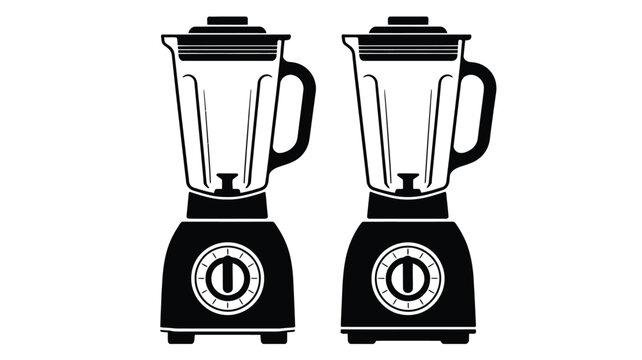 Black blenders with clear pitchers and dials the base