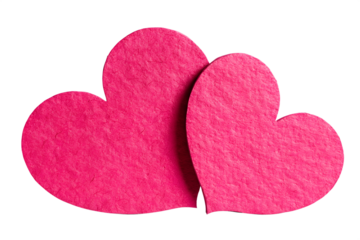 Pink paper hearts on white background for love celebration