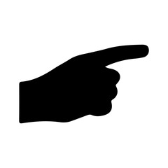 Black silhouette of a gloved human hand with five fingers shown as a simple symbol of help and care