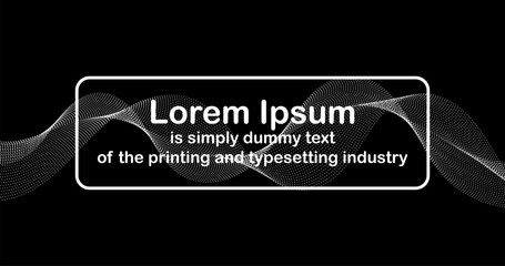 Wave of Particles and Quote on Abstract Black background for business tech presentations Template