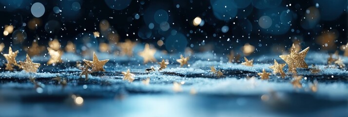 Blurred bokeh light background with holiday theme for Christmas New Year, suitable for card, decoration, promotional graphic