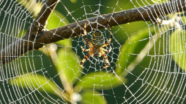 Spider in Web - A Close-Up Look at Natures Trap.