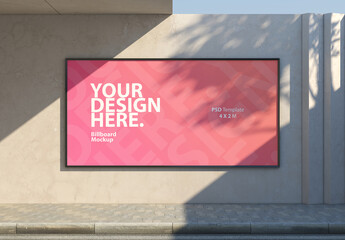 Horizontal Billboard Mockup on the wall, two sizes
