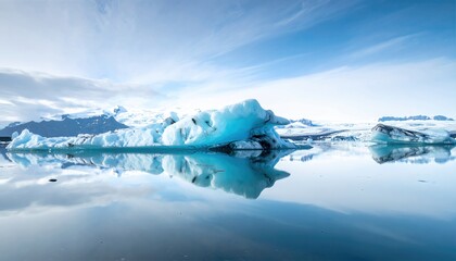 Abstract Representation of Ice and Water in a Minimalist Nature Setting for Wellness Branding