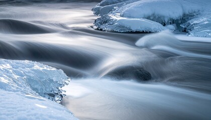 Soft Melting Ice and Flowing Water Create Abstract Patterns for Wellness Branding
