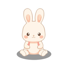 Obraz premium Cartoon rabbit giving bag vector