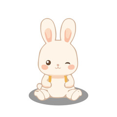 Obraz premium Cartoon rabbit holding book vector design