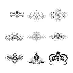 Elegant Flourish Ornaments and Borders, Vintage Decorative Elements, Vector Swirls and Filigree for Design Projects