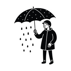 person with umbrella in the rain