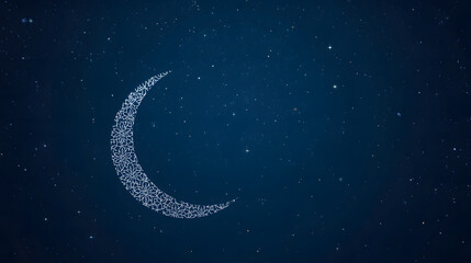 Crescent Moon Night Sky Illustration