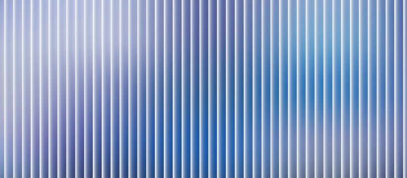 Vertical ribbed glass background, smooth navy blue gradient with white light reflection and soft optical distortion, corporate modern texture, vector illustration