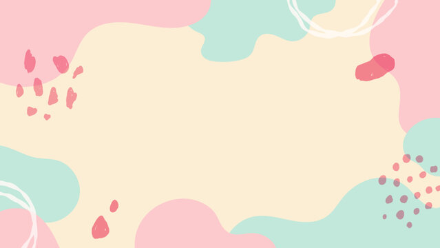 流体シェイプとあしらいの春をイメージしたフレーム 16:9サイズ