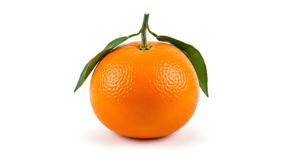 Fresh Orange with Green Leaves.