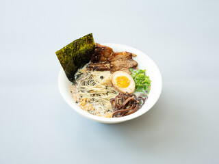 Japanese style ramen with various toppings