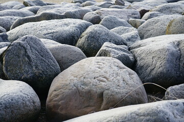 Findlinge am neuen See in der Brandenburger Lausitz