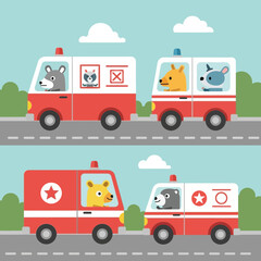 Cute Animal Drivers Provide Emergency Service