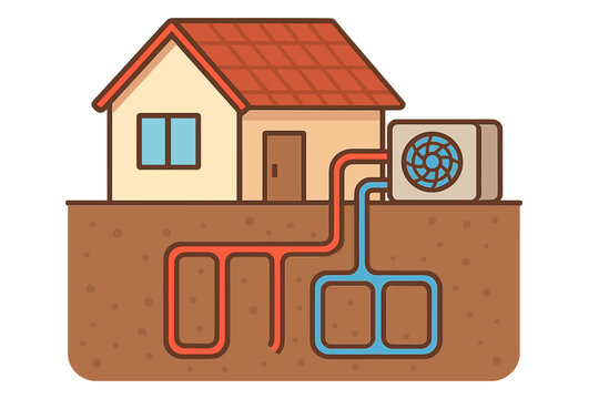 Understanding ground source heat pumps and their installation near a house in a residential area