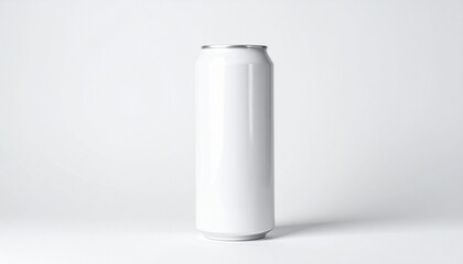 White large tall beer or soda aluminum can mockup.
