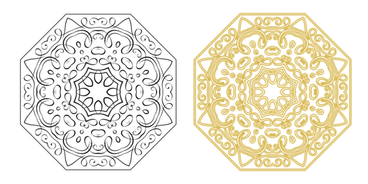 octagonal mandalas with intricate designs and patterns transparent background - Powered by Adobe