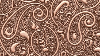 Intricate Copper Pattern with Swirling Designs.