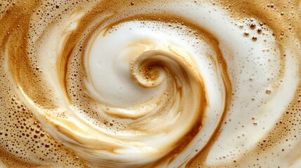 A swirling, frothy cappuccino with a caramelized top.