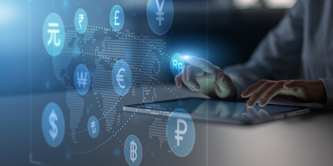 Global Digital Currency Exchange and Financial Transaction Network Visualization.
