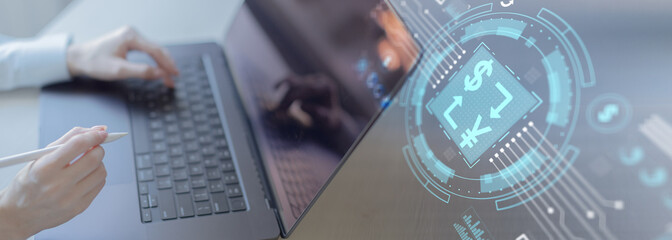 Currency Exchange and Digital Transactions Between Dollar and Yen.