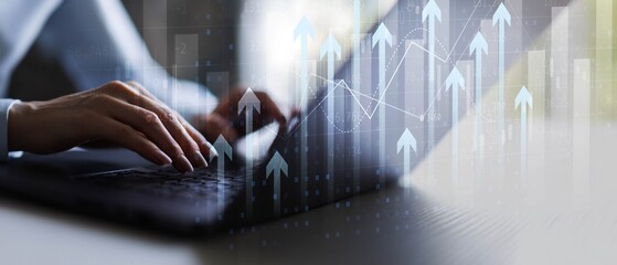 Business Growth and Analytics Visualization Financial Concept.