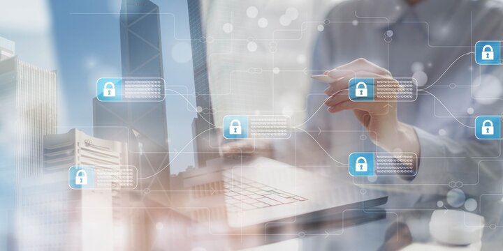 Data Security and Blockchain Technology for Encrypted Connections. - Powered by Adobe