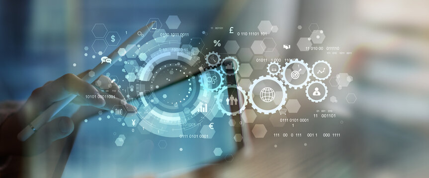 Digital Business Automation and Data Management Technology Concept. - Powered by Adobe