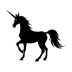A cute unicorn icon bold outline vector illustration design