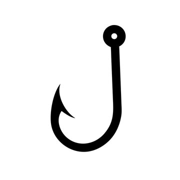 A fishing hook icon bold outline vector illustration design