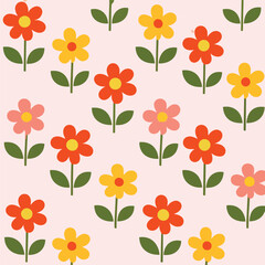 Retro_Minimalist_Orange_Yellow_Pink_Floral_Pastel_Pattern