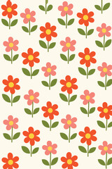 Retro_Minimalist_Red_and_Pink_Flower_Seamless_Pattern