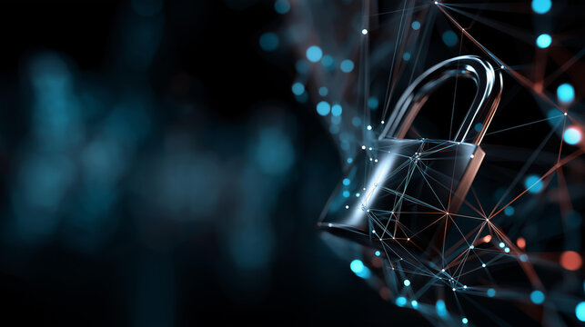 Protecting digital assets understanding cybersecurity risks and security measures, digital space eye-catching graphics closeup view technology concept, network protection visualization, with